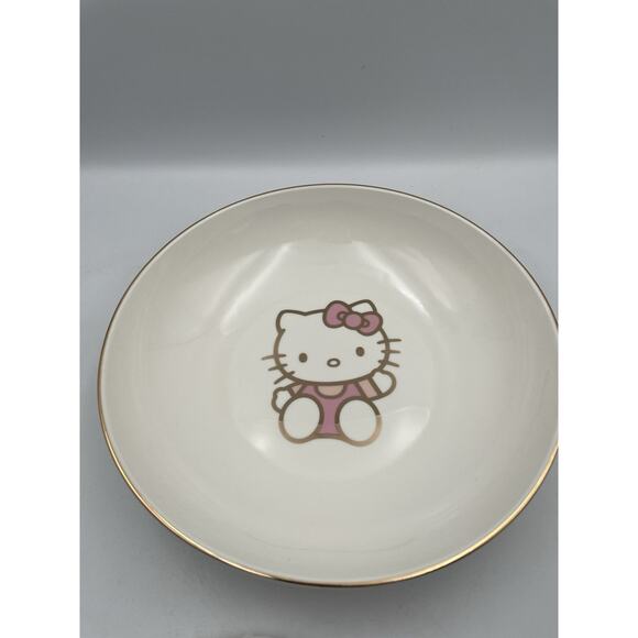 New Hello Kitty Pink Pastel Bows 9” Pasta Bowl Dish Plate- Rare - - Picture 1 of 10